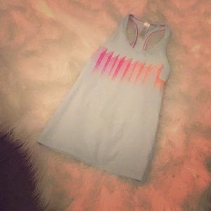 Ivivva blue and rainbow echo fitness tank top